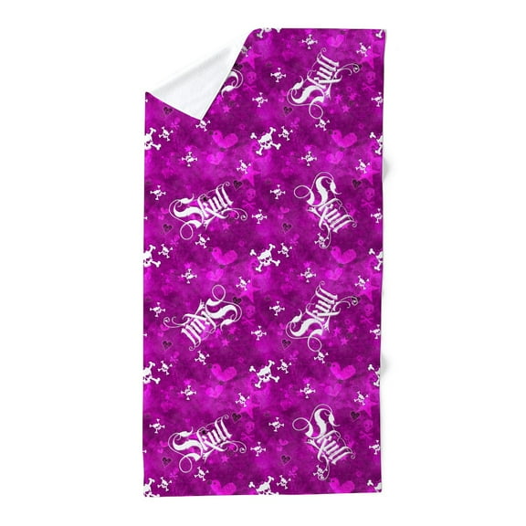 CafePress - Pink Skull - Large Beach Towel, Soft 30"x60" Towel with Unique Design