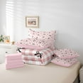 thumbnail image 6 of Homewish Kawaii Pink Buffalo Twin Bedding Sets 7-Piece for Kids, Princess Bowknot Bow Bedding Comforter Set, Love Heart Reversible Sheet Sets, Lightweight Room Decor, 6 of 8