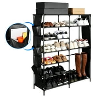 Keenstone 7-Tier Shelf Storage Shoe Rack (Black)