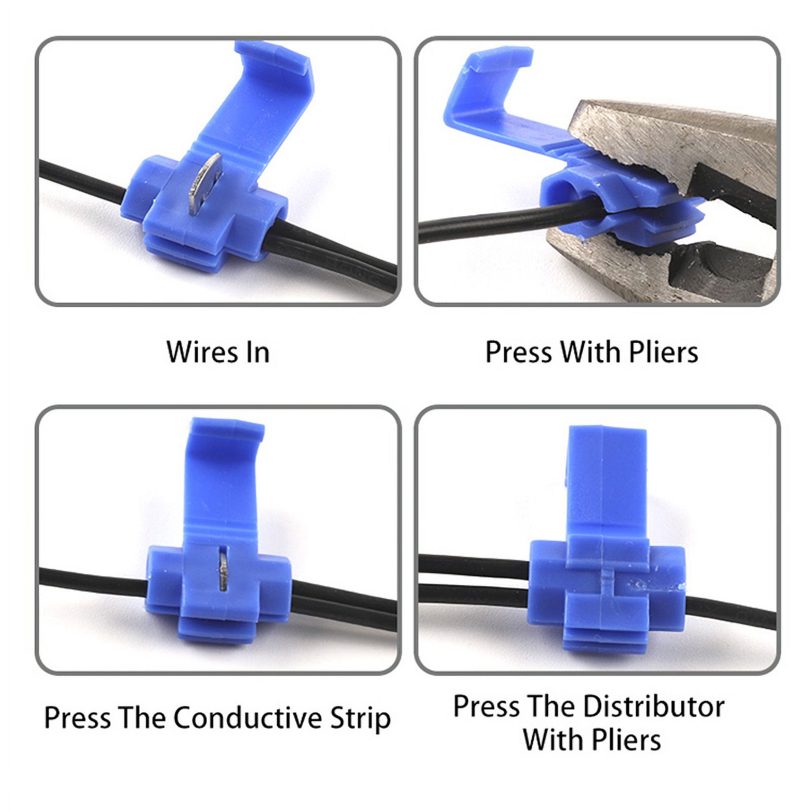 Blue Quick Terminals Cable Wire Connector 100 Piece