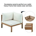 thumbnail image 4 of Euroco 5-Person Outdoor Acacia Wood Sofa Set, Patio Conversation Set with Beige Cushion for Backyard Balcony Garden, 4 of 8