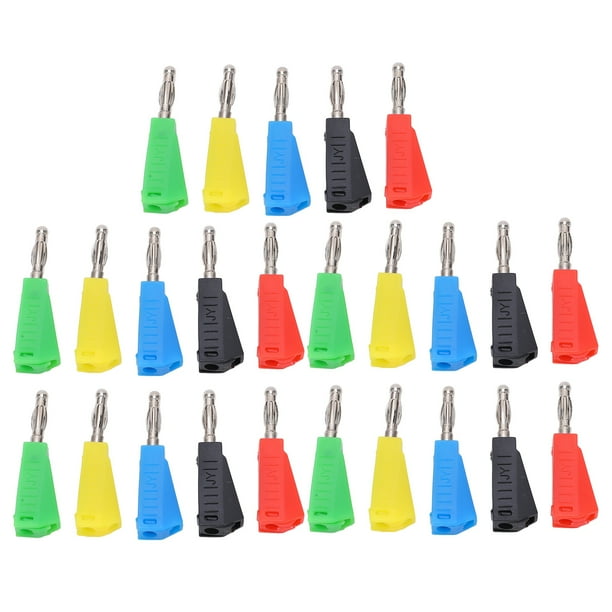 Pure Copper Banana Plug,5Sets Banana Plug 4mm Banana Plug Socket Terminal Connector Stackable