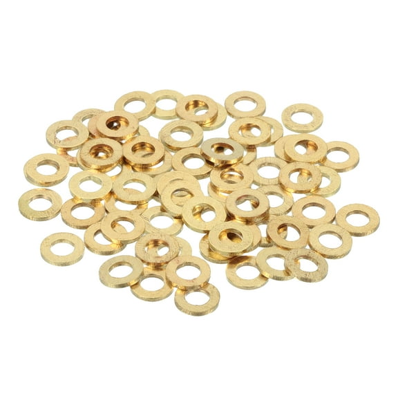 Uxcell Brass Flat Washer, 5/16" OD x 3/16" ID x 1mm Fenders Washers Assortment M4 Washer for Bolts,70 Pack