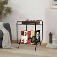 thumbnail image 4 of 2-Tier Record Player Stand Player Stand W/16 Slots Black Record Storage Stand for Living Room, Bedroom, 4 of 22