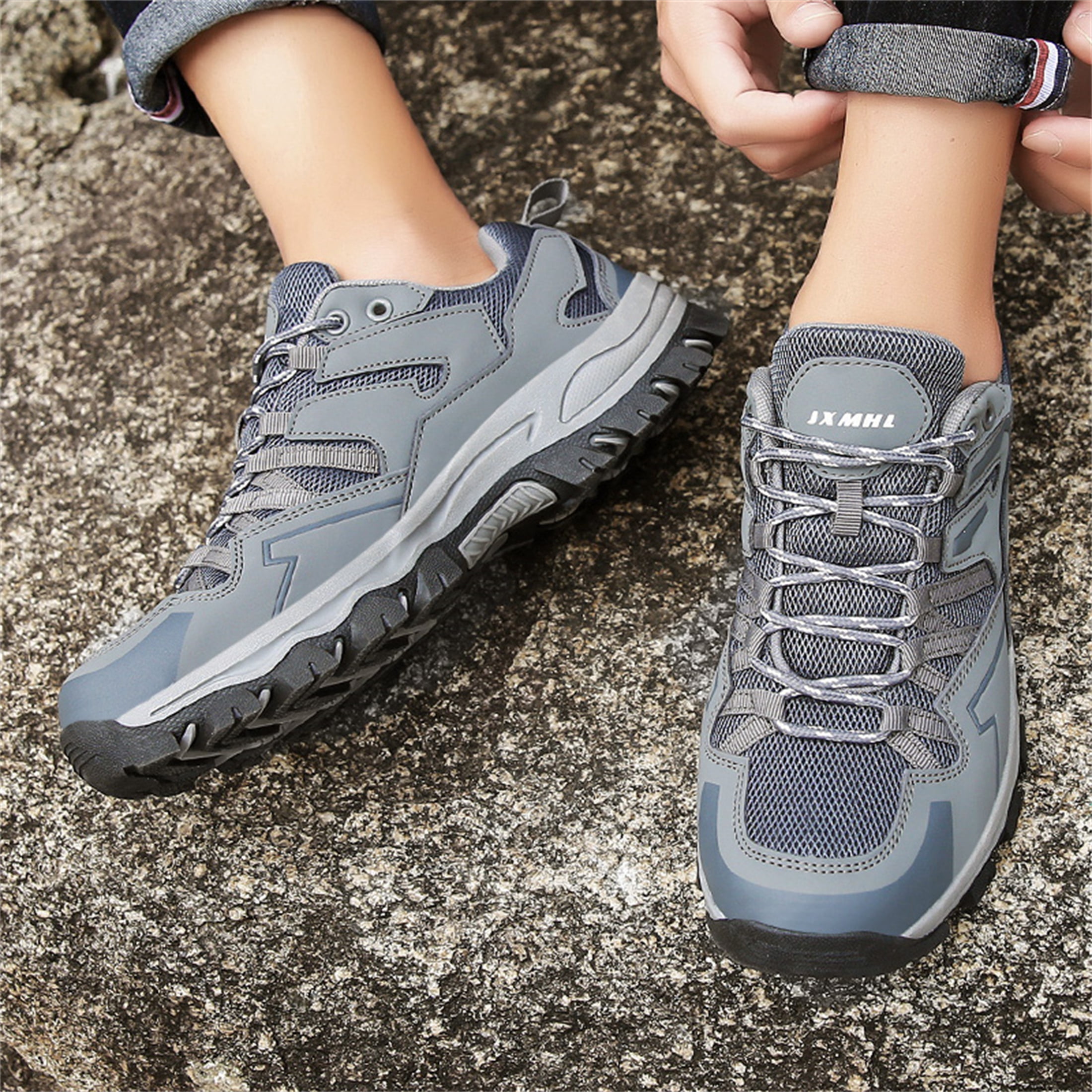 LASUDRAA Hiking Shoes for Women & Men Comfortable Breathable Anti-Slip Athletic Shoes Outdoor Walking Sneakers