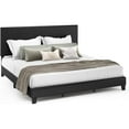 thumbnail image 6 of Furinno Pessac Upholstered Bed Frame, Black PU Leather, King, 6 of 10