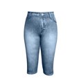 thumbnail image 5 of Cutuoiiu Womens Casual Denim-Look Capri Pants with Button Closure and Pockets for Summer Outings Gift, 5 of 8
