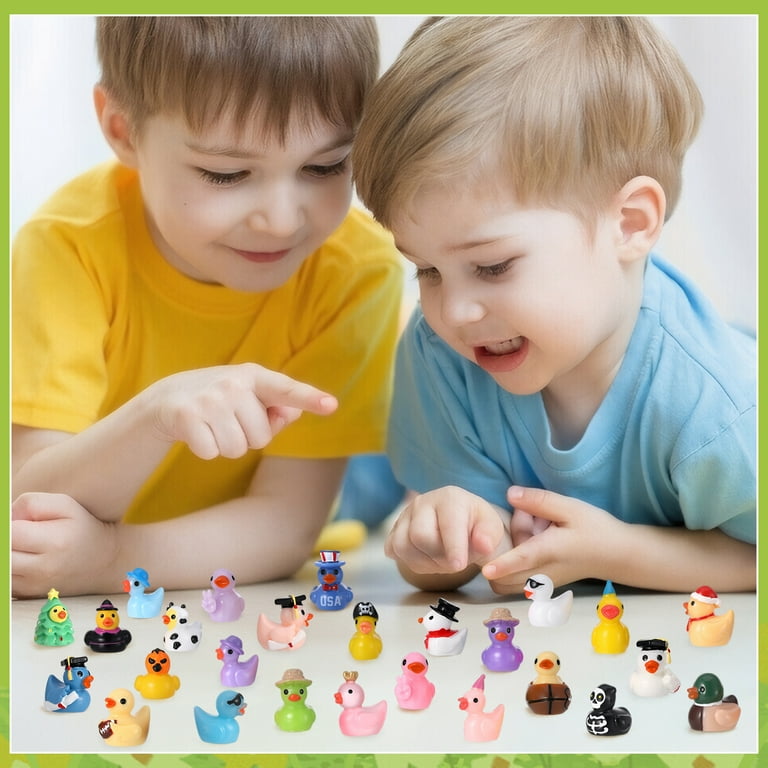 sixwipe 40 Types Multicolored Mini Resin Ducks, Colorful Miniature