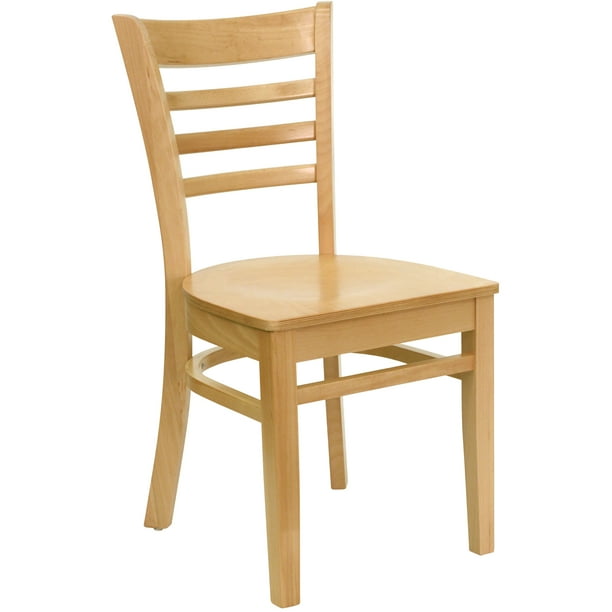 Flash Furniture Hercules Series Natural Wood Finished Ladder Back Wooden Restaurant Chair Walmart Com Walmart Com
