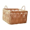 thumbnail image 3 of Cesta de lavado de lavandería Woven Castera de almacenamiento versátil Organizador de almacenamiento moderno Bin de lavandería Hollow para la sala de 40cmx30cmx19cm, 3 of 8