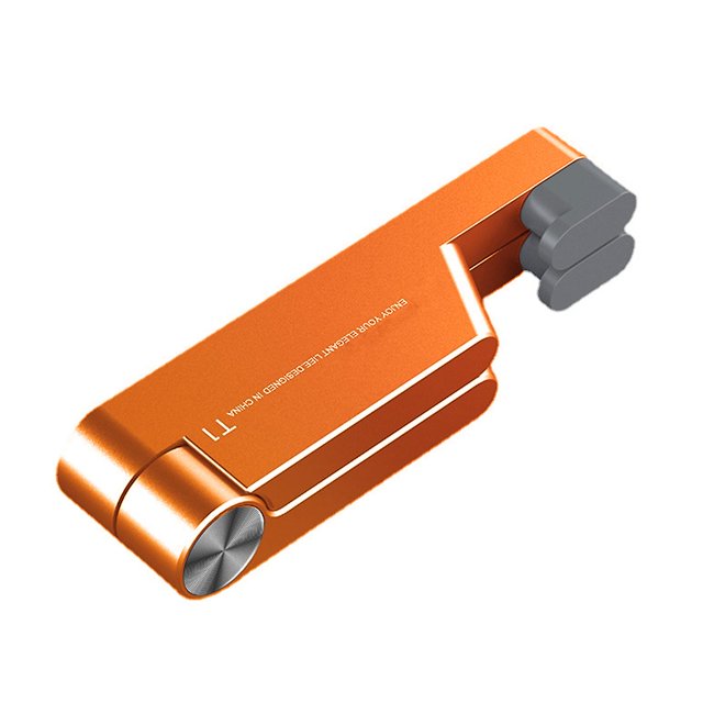 Soporte de escritorio plegable portátil de aluminio para teléfono móvil, color naranja