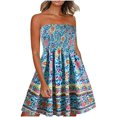 thumbnail image 1 of Robe d'Été Sans Manches Vintage pour Femmes Boho Floral Longueur Genou Ligne A Cocktail (Orchidée, S), 1 of 8