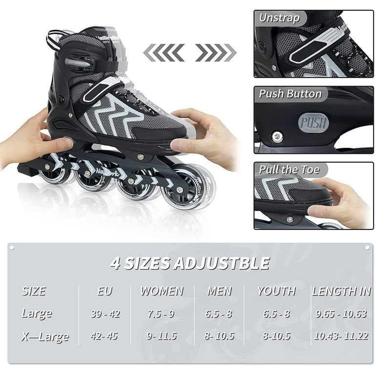 Universal Skate Design Aggressive Inline Roller Blades 50/50 Grind Plates  Sz 12
