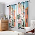 thumbnail image 2 of Yayeee Window Curtains Light Filtering 63"x42" Grommet Panel Pair Home Living Room Decor, Art City, 2 of 7