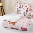 thumbnail image 4 of Erosebridal Nutcracker Ballerina Quilt Full, Holiday Ballet Full Bedspread Sets, Off White Pink, 3pcs, 1 Coverlet and 2 Pillowcases, 4 of 7