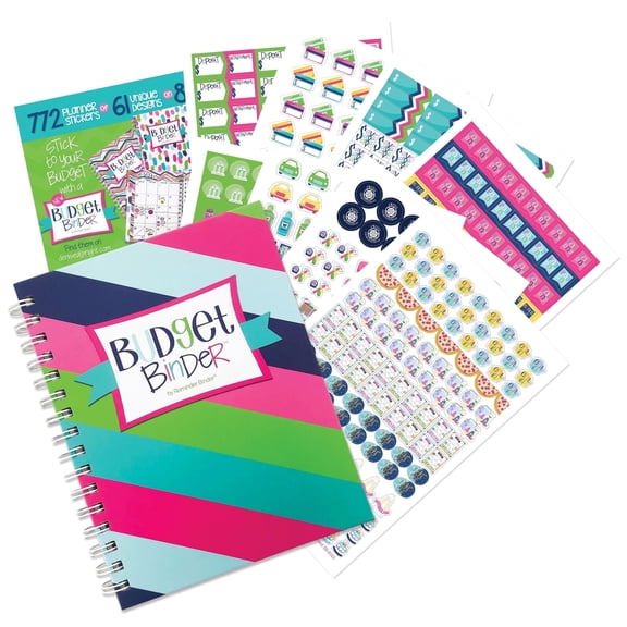 Denise Albright® Budget Binder™ 12-Month Financial Planner with 722 Stickers, Bill & Expense Tracker, Money Management Organizer