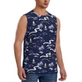 thumbnail image 2 of Fotbe Men's Hawaiian Style Print Men's Sleeveless Muscle Tank Tops Casual T-Shirts for Gym Workout Beach-Large, 2 of 8
