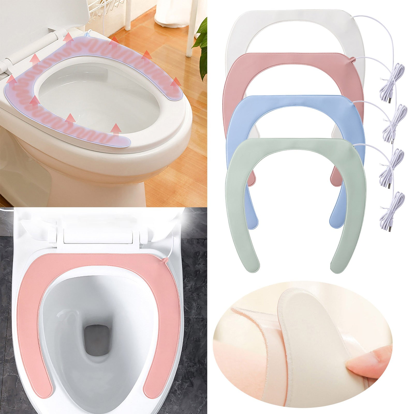 Warm Toilet Seat Cover Pad Gel Toilet Seat Cushion Heat Washable And Easy  Clean Toilet Seat Pad Universal With Self-Paste Design - AliExpress