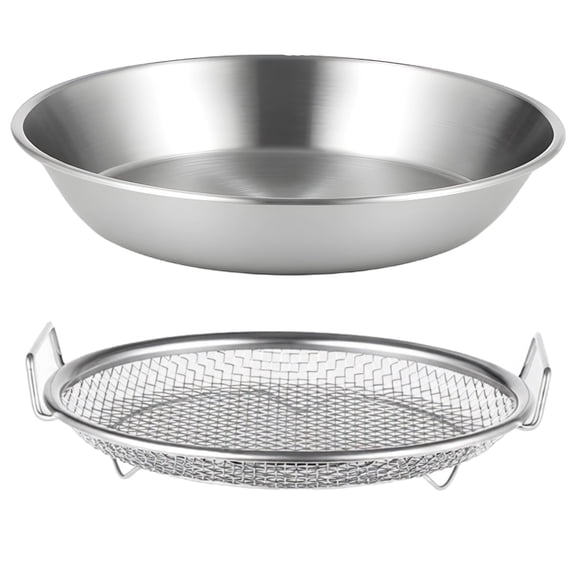 2 Pcs Stainless Steel Oil Strainer Set with Basin, Fine Mesh Kitchen Oil Filter Pot, Grease Separator Colander for Frying BBQ Cooking