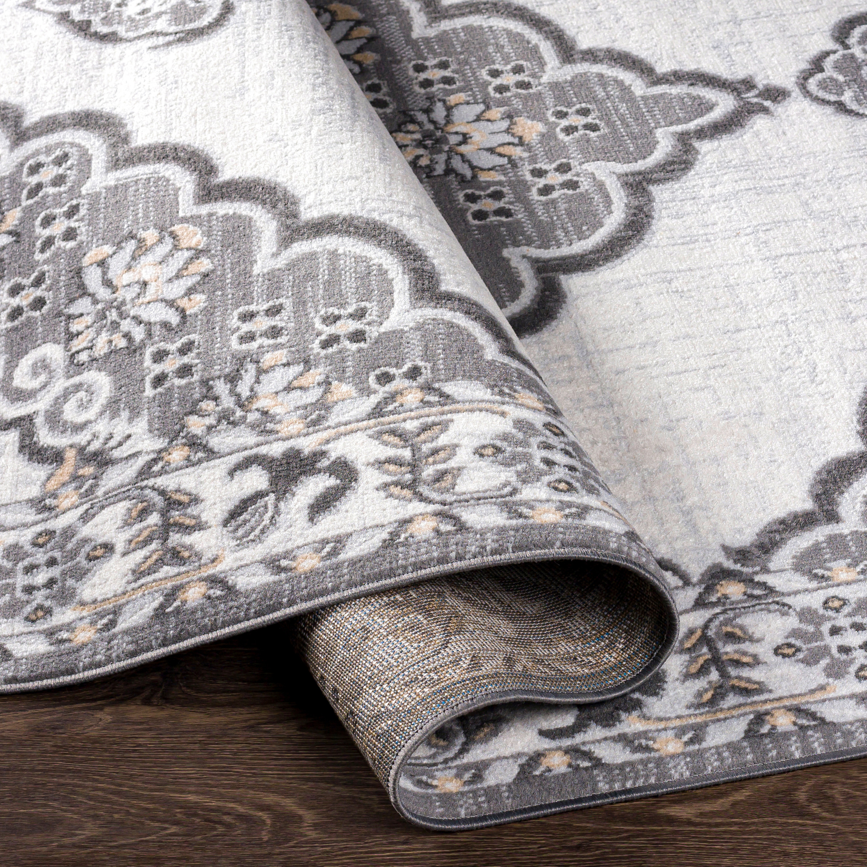 Artistic Weavers Afelpado Gray Oriental 6'7" x 9' Rectangle Area Rug - image 4 of 5