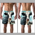 thumbnail image 3 of luoweisi Men's Beach Shorts Quick Dry Swim Trunks with Mesh Lining Cartoon Cow L, 3 of 5