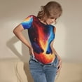 thumbnail image 3 of Pofeuu Red And Blue Fire Wolf Print Short Sleeve Body Suits Women Round Neck Bodysuits for Women Onesie Adult Set Body Suit-Small, 3 of 7