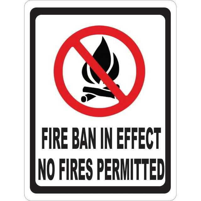 Fire Ban In Effect No Fires Permitted Sign