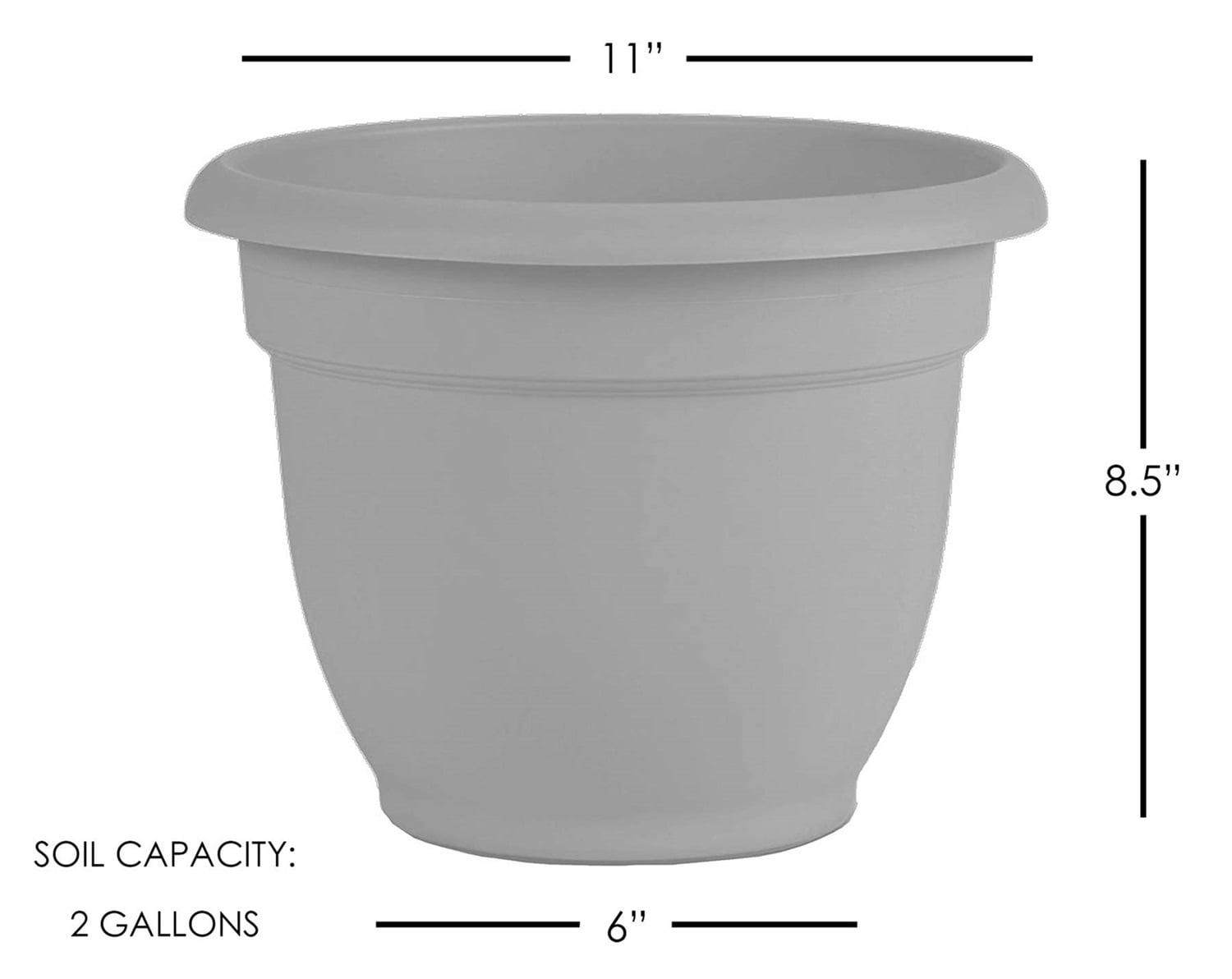 Bloem Ariana 10" Chocolate Round Self-Watering Resin Planter Pot - Rolled Rim Indoor and Outdoor Gardening Planter