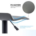 thumbnail image 5 of Modern Swivel PU Leather Airlift Barstools, Adjustable Backless Bar Stool Set of 2, Kitchen Counter Height Bar Chair for Dining Room (Gray, Black Base), 5 of 10