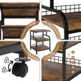 thumbnail image 4 of Large Printer Stand with Storage Shelf, Mobile Printer Cart with Wheels, 3 Tier Table for Home Office, Stands for Heat Press Scanner Fax, Brown, 4 of 8