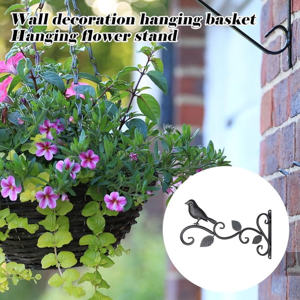 Cesta de metal para colgar flores, maceta, cesta de soporte montada en la pared, herramientas (B) Likrtyny Oficina Multiescena Multifunción
