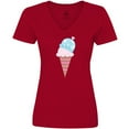 thumbnail image 3 of Inktastic Valentine's Day Ice Cream Cone Women's V-Neck T-Shirt, 3 of 5