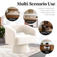 thumbnail image 5 of ClinQ Oversized Swivel Barrel Accent Chair Set of 1, 360 Degree Teddy Upholstered Round Chair for Living Room and Bedroom, White, 5 of 8