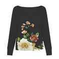 thumbnail image 3 of Birdeem Chemisier Mode Femme Imprimé Patchwork Manches Longues Col en V Ample, 3 of 7