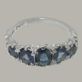 thumbnail image 5 of LBG British Made Real 10k White Gold Natural Sapphire Womens Band Ring - 33 size options - Size 6.25, 5 of 6