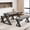 Gray, variant on 4-Person Dining Table Set with 2 Benches, Space-Saving Rectangular Kitchen Table & Bench Set with Sturdy Metal Frame for Apartments