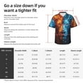 thumbnail image 5 of Honeii Red And Blue Fire Lion Print Men’s Hawaiian Shirt,Classic Button-Down Short Sleeve Shirt, for Beach, Vacation, and Outdoor Activities,3X-Large, 5 of 7