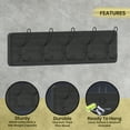 thumbnail image 4 of HBCY Creations 24" Wall Mounted Storage Rack - Pine Wood Construction - Black Wash Finish - 5 Hooks - Ideal for Entryway, Kitchen, Bathroom and More, 4 of 7