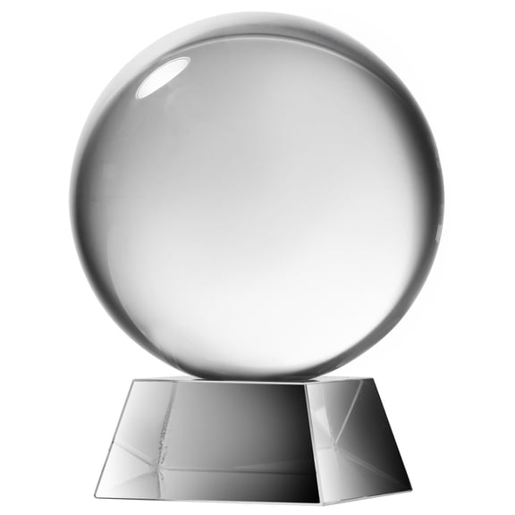 6" Clear Contemporary Large Glass Sphere with Stand