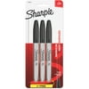 Sharpie Permanent Markers, Fine Point, Black, 2 + 1 Bonus Pack