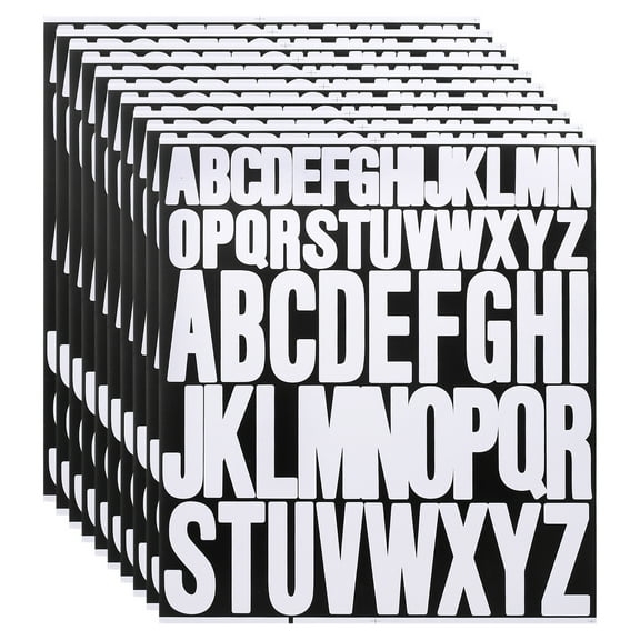 10 Sheet Vinyl Letter Sticker, 1 Inch, 2 Inch 520Pcs Stick Letters, White