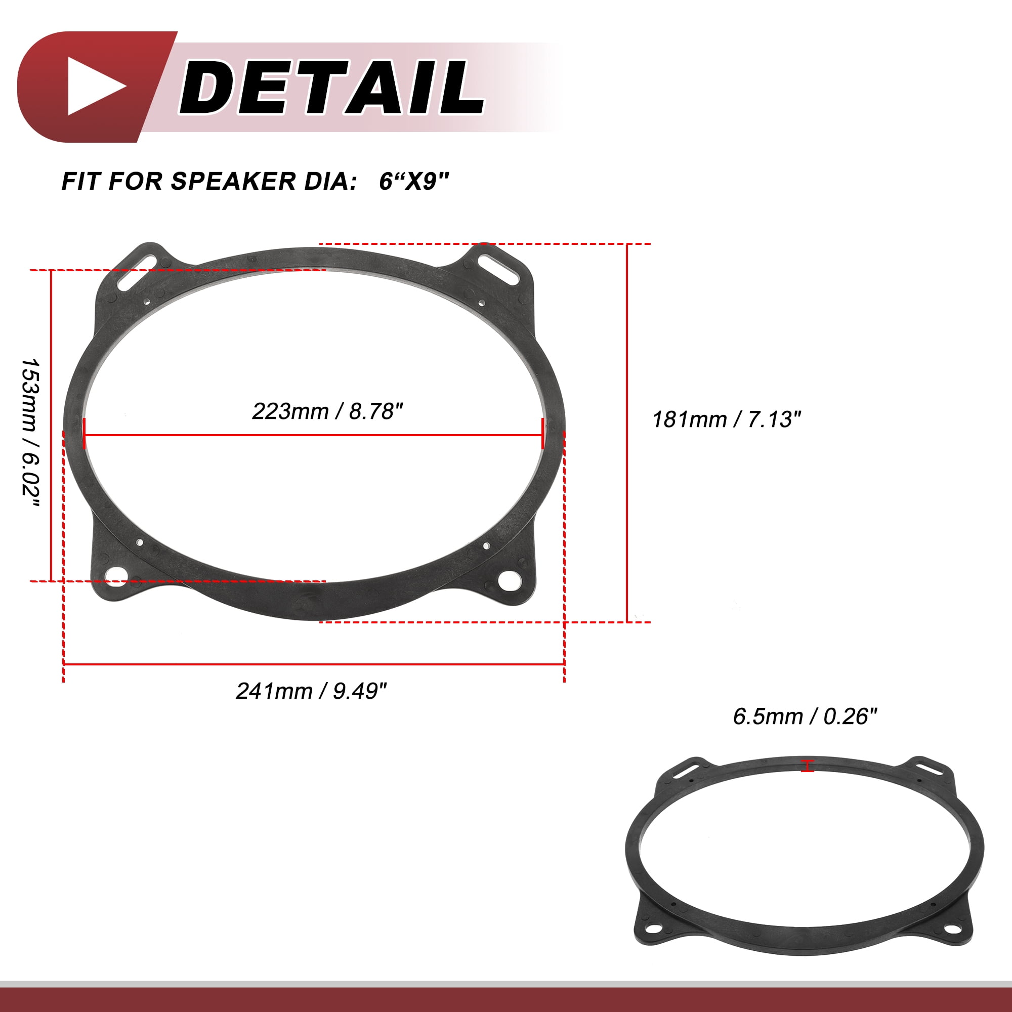 Unique Bargains 2 Pcs Audio Coaxial Speaker Spacer Ring for Toyota Camry 2002-2011