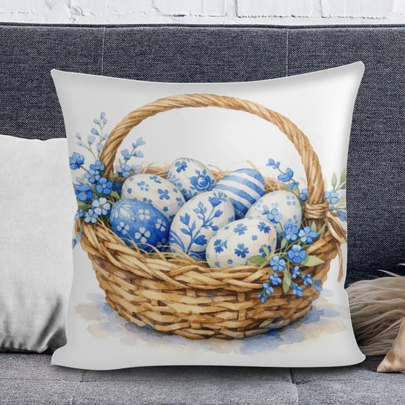 Djunllk Easter Pillow Covers 17x17, Spring Cozy & Breathable Holiday Home Farmhouses Decorative Pillowcases