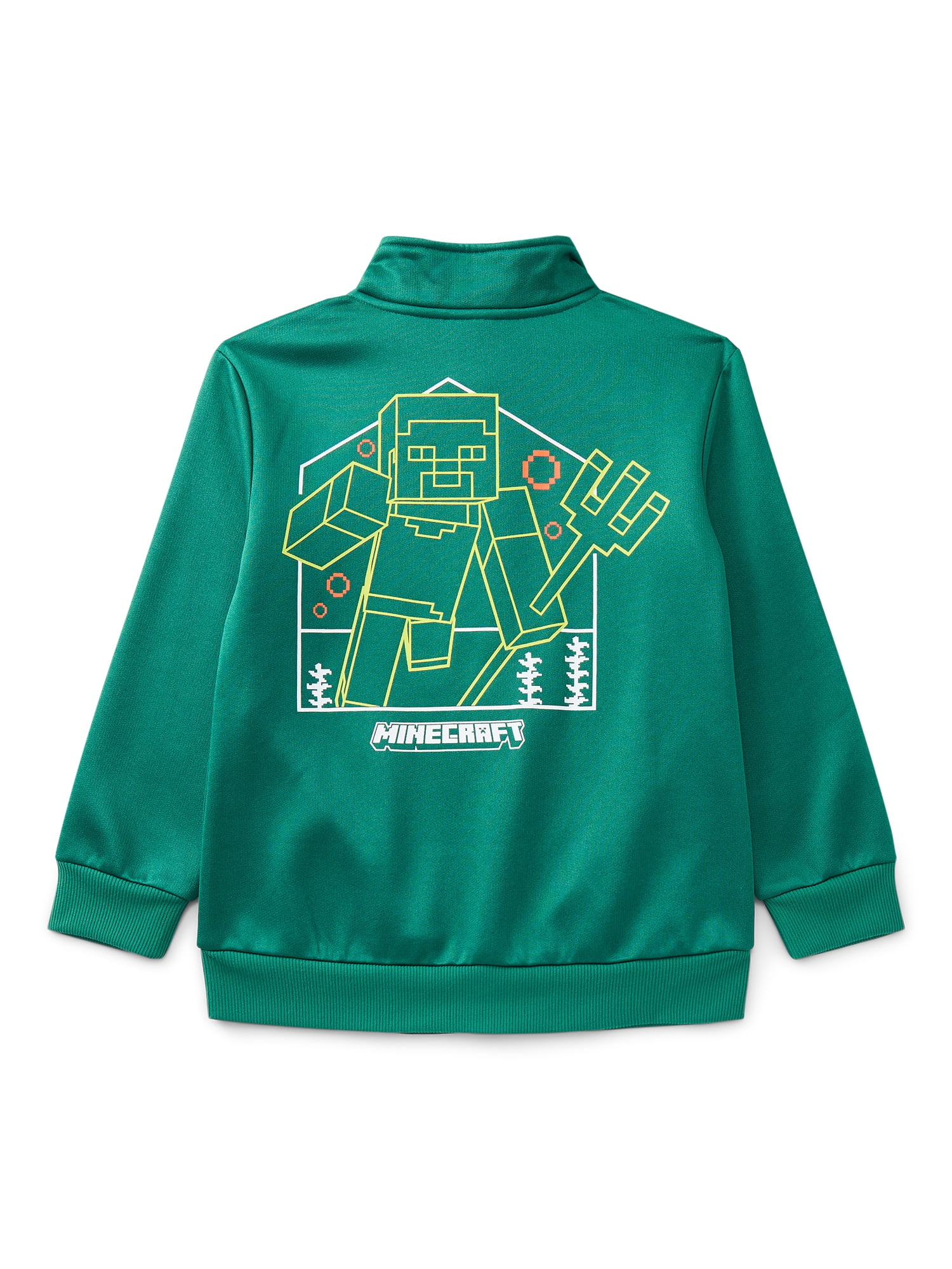Minecraft Boys Graphic Zip Track Jacket, Midweight, Sizes 4-18