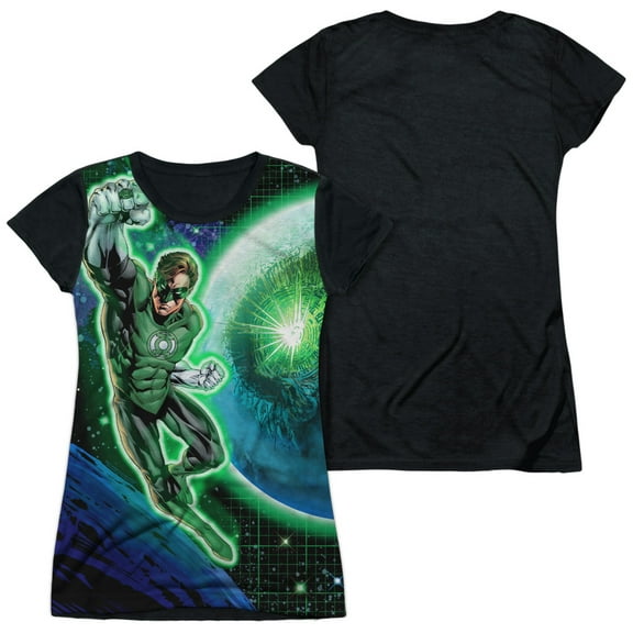 Dc - Gl In Space - Juniors Teen Girls Black Back Sleeve Shirt - Small