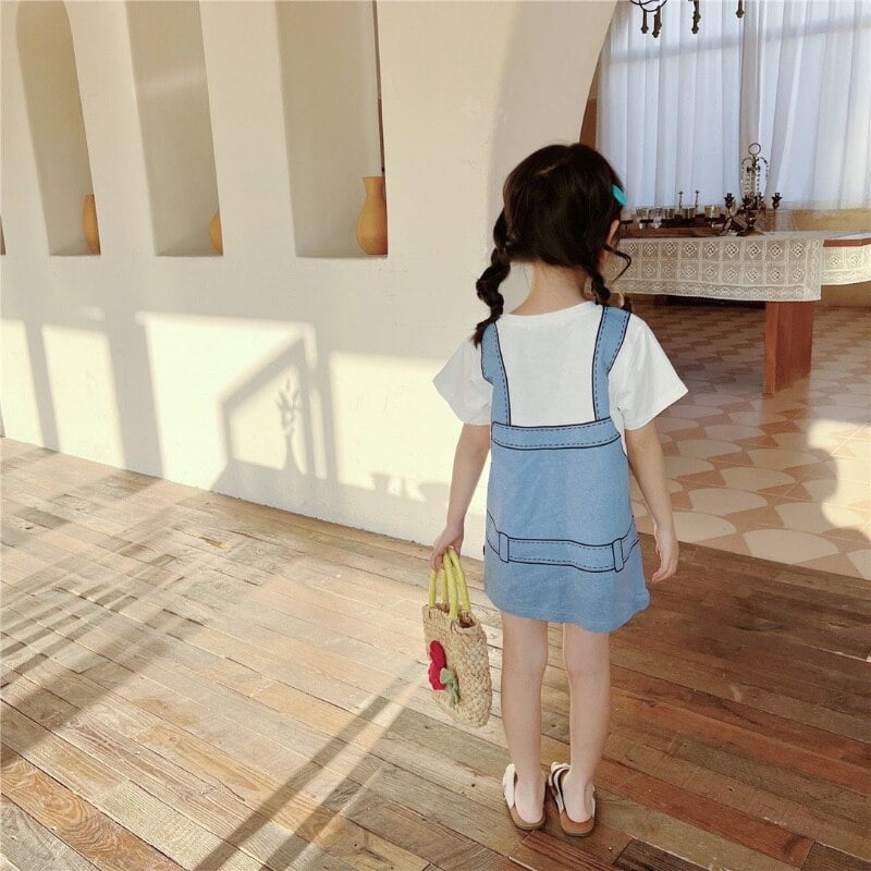 Kids Girls Summer Dress Cute Cartoon Hello Kitty Dress Kawaii