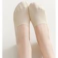 thumbnail image 2 of 5 Pairs Women Ice Silk Low Cut Liner Socks Deep Cut Design Anti-Slip Cotton Sole Breathable Invisible Socks for Flats - 5 pcs-E, 2 of 6