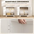 thumbnail image 6 of HOMCOM Kitchen Storage Cabinet, Sideboard Floor Cupboard with Solid Wood Top, Adjustable Shelf, and 2 Drawers for Living Room, White, 6 of 10