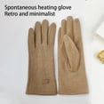 thumbnail image 2 of Minnieouse 1 par de guantes para mujer, cálidos guantes térmicos de terciopelo, mitones cálidos a prueba de viento, ropa de Color sólido, decoración guantes y mitones Beige Minnieouse AP013039-03, 2 of 6