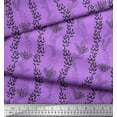 thumbnail image 3 of Soimoi Purple Poly Georgette Fabric Stencil Leaves Printed Fabric 1 Yard 52 Inch Wide, 3 of 3